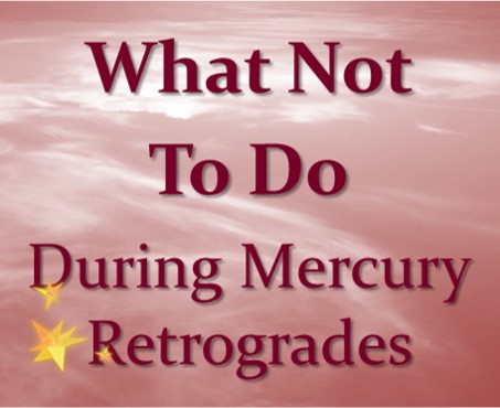 Red abstract background with the words "What Not To Do During Mercury Retrogrades"